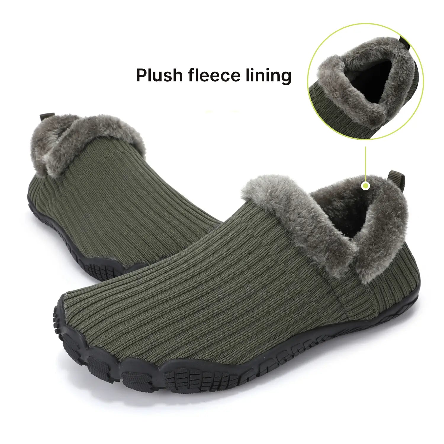 Hommiesβ Cosy Fleece-Lined Barefoot Slippers with Non-Slip Sole for Indoor & Outdoor Use (Unisex)