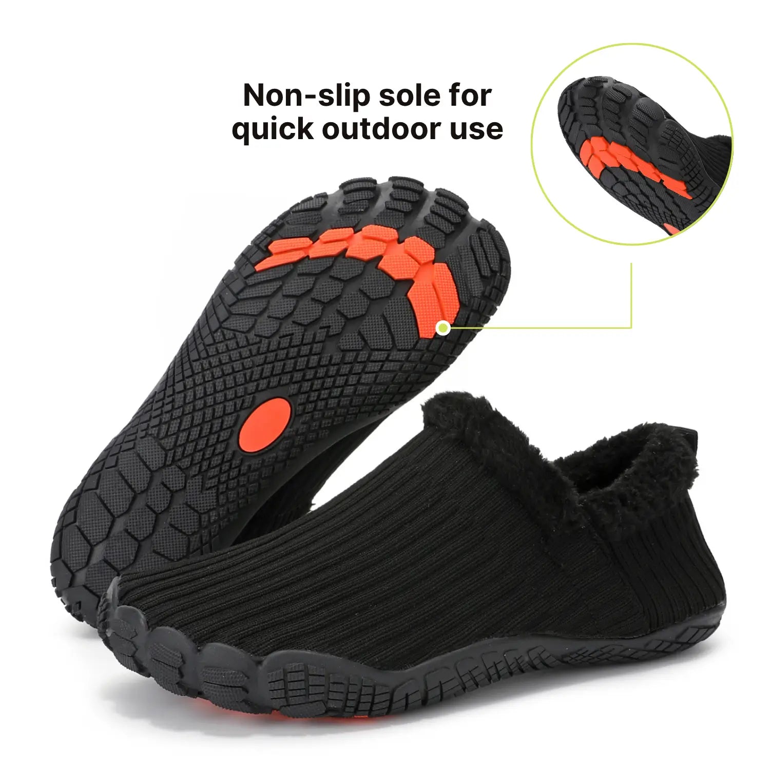 Hommies– Cosy Fleece-Lined Barefoot Slippers with Non-Slip Sole for Indoor & Outdoor Use (Unisex)