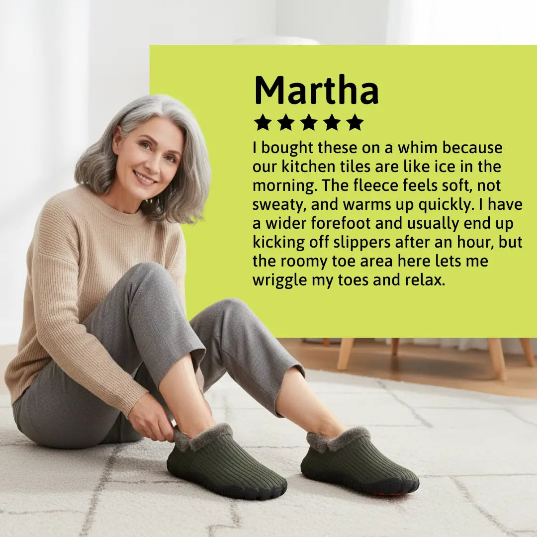 Hommies– Cosy Fleece-Lined Barefoot Slippers with Non-Slip Sole for Indoor & Outdoor Use (Unisex)