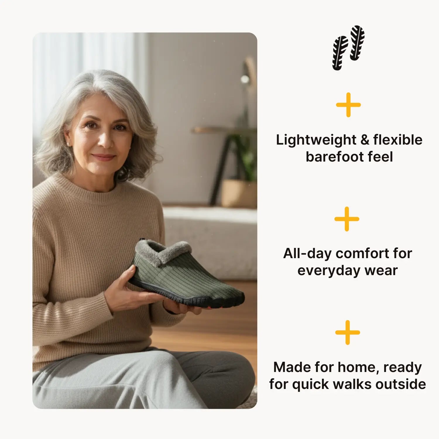 Hommies– Cosy Fleece-Lined Barefoot Slippers with Non-Slip Sole for Indoor & Outdoor Use (Unisex)