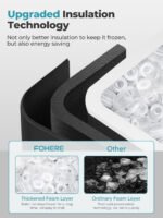Ice Maker Machine Countertop, 14KG Ice Cube Maker with Self-Cleaning Function, 9 Cubes in 5 Mins, 2 Bullet Ice Sizes, Portable Ice Machine with Ice Scoop & Basket (Black) - Image 9