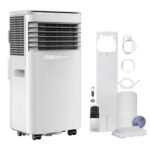 9,000 BTU Portable Air Conditioner – 4-in-1 Cooling, Fan, Dehumidifier, Night Mode with Remote and Window Kit