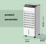 3-in-1 Bladeless Tower Fan with 4L Water Tank & Ice Crystal Packs — 3 Speeds, 3 Wind Modes, 7-Hour Timer, Remote Control, Wheels - Image 5