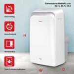 12,000 BTU Portable Air Conditioner – 5-in-1 Cooling, Heating, Fan, Dehumidifier & Timer with Remote Control and Window Kit - Image 3