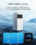 7,000 BTU 4-in-1 Portable Air Conditioner — Cooling, Dehumidifier, Fan & Sleep Mode, 24hr Timer, Remote Control, Dual Window Kit - Image 4