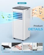 4-in-1 Portable Air Conditioner – Cooling, Dehumidifier, Fan & Sleep Mode – Remote Control – 9000 BTU – For Rooms up to 20㎡ - Image 4