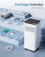 4-in-1 Portable Air Conditioner – Cooling, Dehumidifier, Fan & Sleep Mode – Remote Control – 9000 BTU – For Rooms up to 20㎡ - Image 8