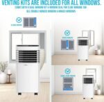 9,000 BTU Portable Air Conditioner – 4-in-1 Cooling, Fan, Dehumidifier, Night Mode with Remote and Window Kit - Image 3