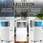 9,000 BTU Portable Air Conditioner – 4-in-1 Cooling, Fan, Dehumidifier, Night Mode with Remote and Window Kit - Image 8