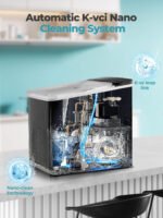 Ice Maker Machine Countertop, 14KG Ice Cube Maker with Self-Cleaning Function, 9 Cubes in 5 Mins, 2 Bullet Ice Sizes, Portable Ice Machine with Ice Scoop & Basket (Black) - Image 5