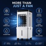 4-in-1 Evaporative Air Cooler with 15L Removable Water Tank — 3 Speeds, 3 Wind Modes, 120° Oscillation, 12hr Timer, Remote Control, 2 Ice Packs - Image 2