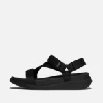 Women F-MODE Go Adjustable Webbing Z-Strap Sandals - Black