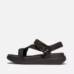 Women F-MODE Go Leopard Adjustable Webbing Z-Strap Sandals - Image 5