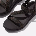 Women F-MODE Go Leopard Adjustable Webbing Z-Strap Sandals - Image 4