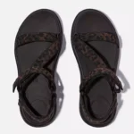 Women F-MODE Go Leopard Adjustable Webbing Z-Strap Sandals - Image 3