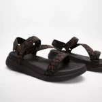 Women F-MODE Go Leopard Adjustable Webbing Z-Strap Sandals