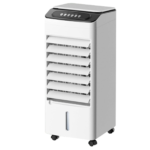 3-in-1 Bladeless Tower Fan with 4L Water Tank & Ice Crystal Packs — 3 Speeds, 3 Wind Modes, 7-Hour Timer, Remote Control, Wheels