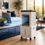 4-in-1 Evaporative Air Cooler with 15L Removable Water Tank — 3 Speeds, 3 Wind Modes, 120° Oscillation, 12hr Timer, Remote Control, 2 Ice Packs