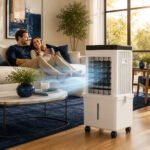 4-in-1 Evaporative Air Cooler with 15L Removable Water Tank — 3 Speeds, 3 Wind Modes, 120° Oscillation, 12hr Timer, Remote Control, 2 Ice Packs - Image 4