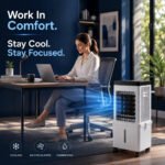 4-in-1 Evaporative Air Cooler with 15L Removable Water Tank — 3 Speeds, 3 Wind Modes, 120° Oscillation, 12hr Timer, Remote Control, 2 Ice Packs - Image 6